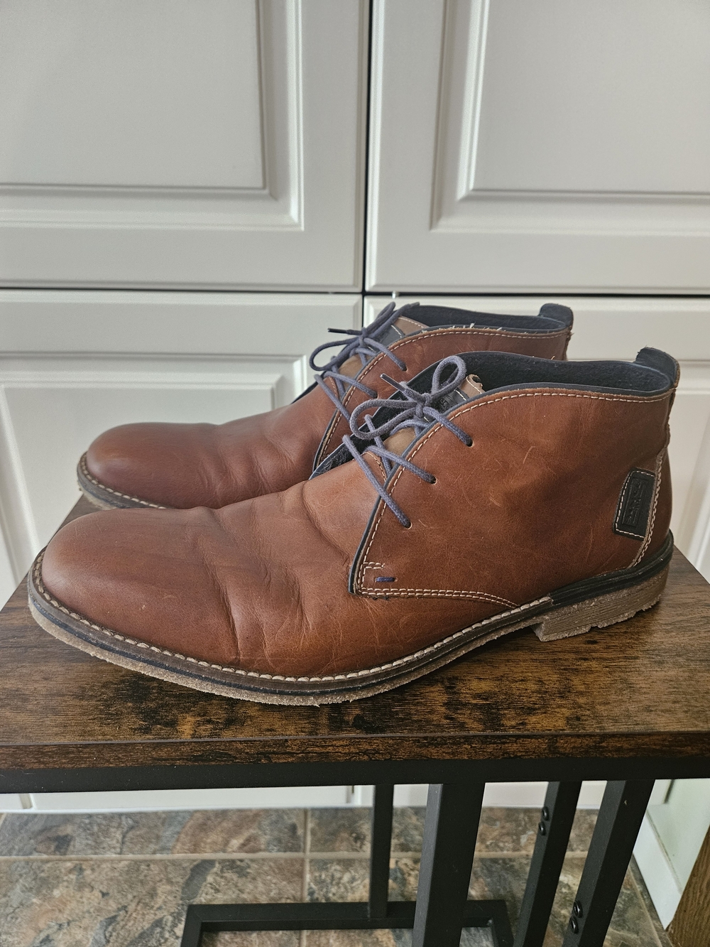 Rieker Charles Cognac Leather Chukka Desert Boots Heritage Americana Preppy Work - Picture 3 of 7